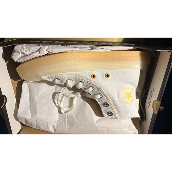 Converse Chuck Taylor All Star High-Top White With Translucent Toe And Sides New - Picture 10 of 11